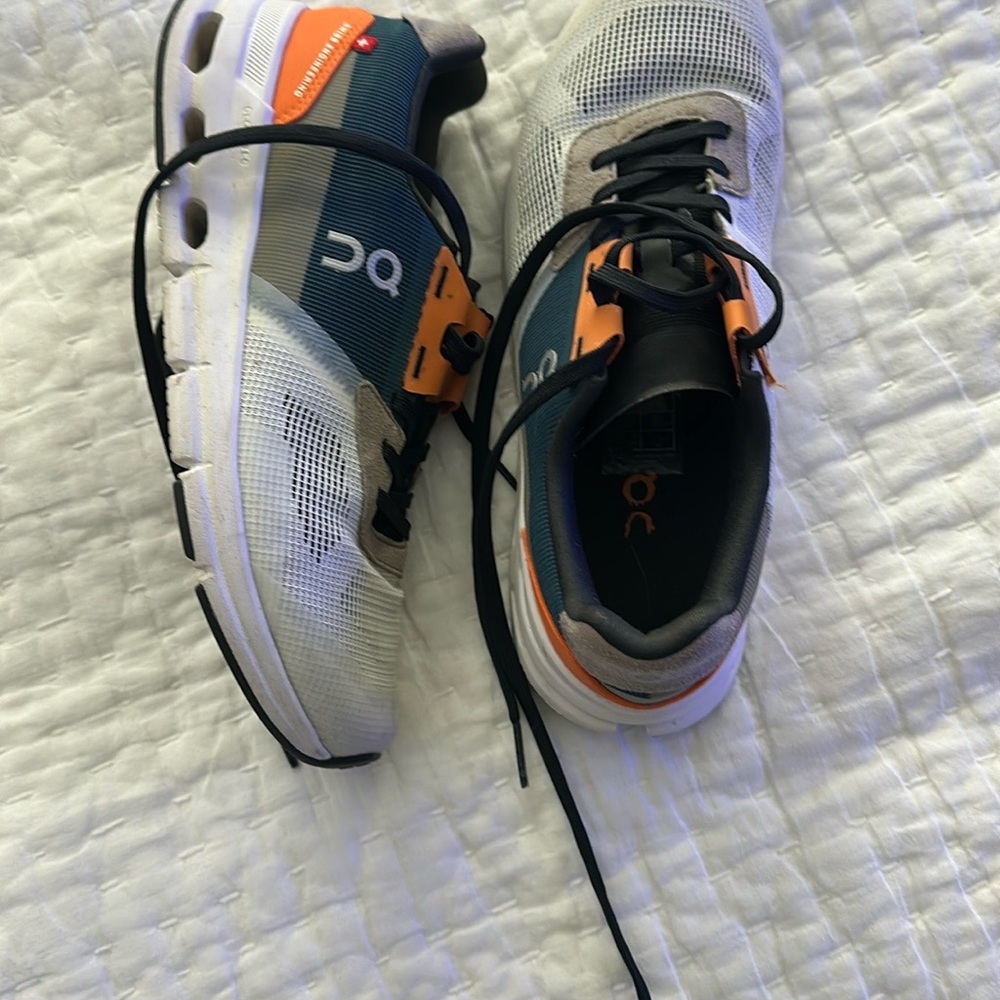 On Cloud Running Running Shoes - White and Blue